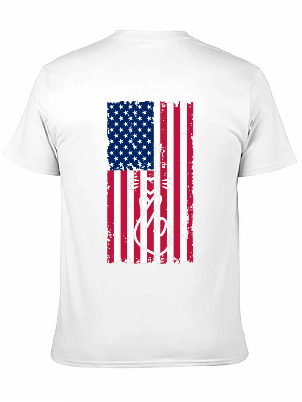 American Flag Cat Heart T-Shirt