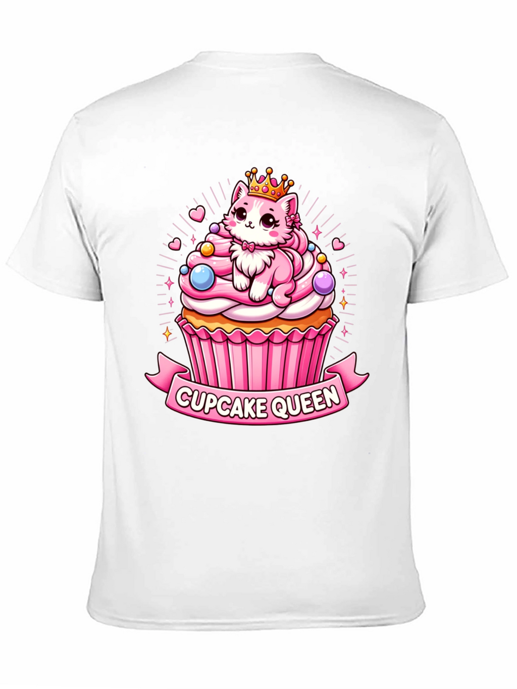 Cupcake Queen T-Shirt - Cute Cartoon Cat Graphic