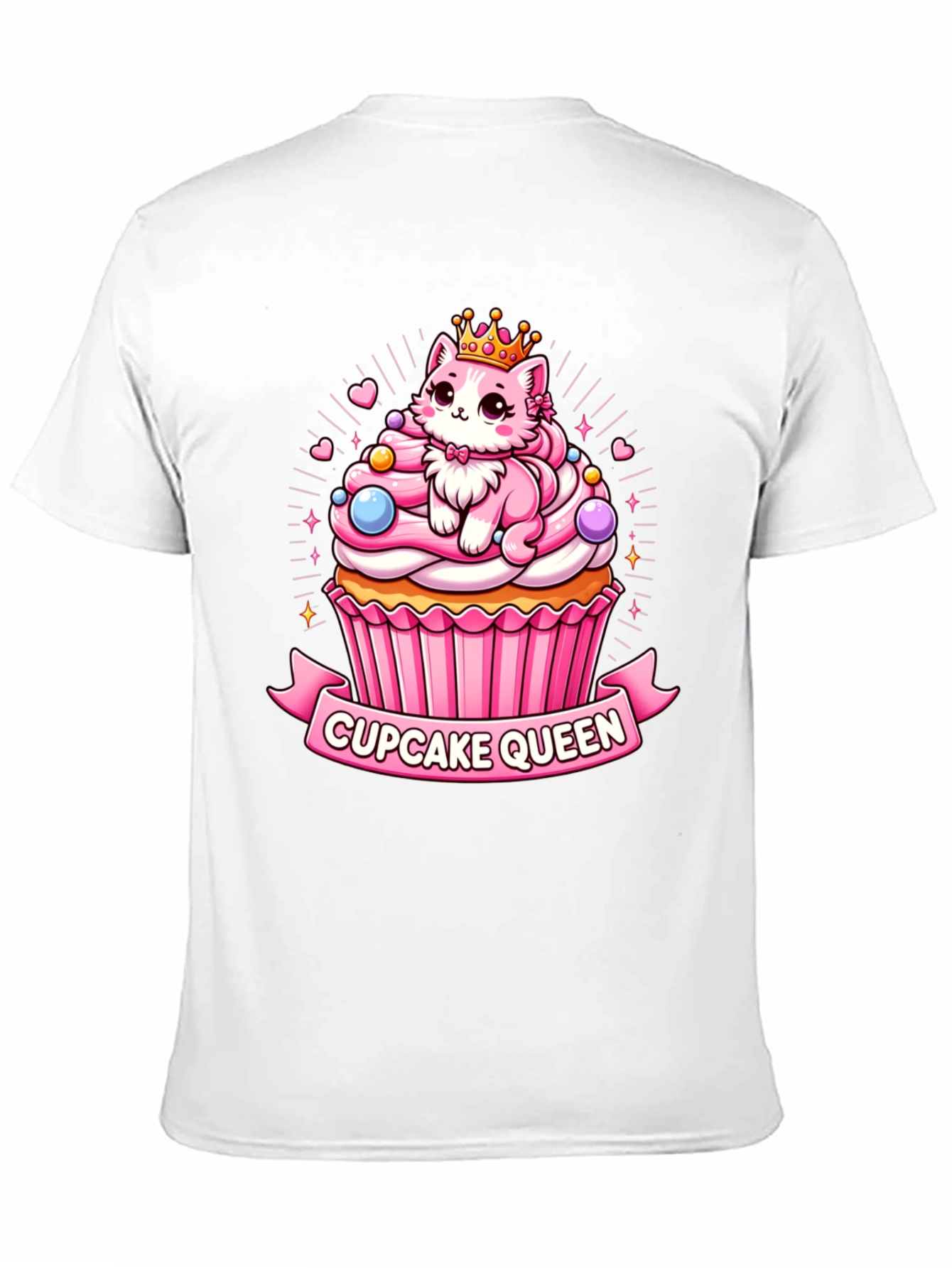Cupcake Queen T-Shirt - Cute Cartoon Cat Graphic