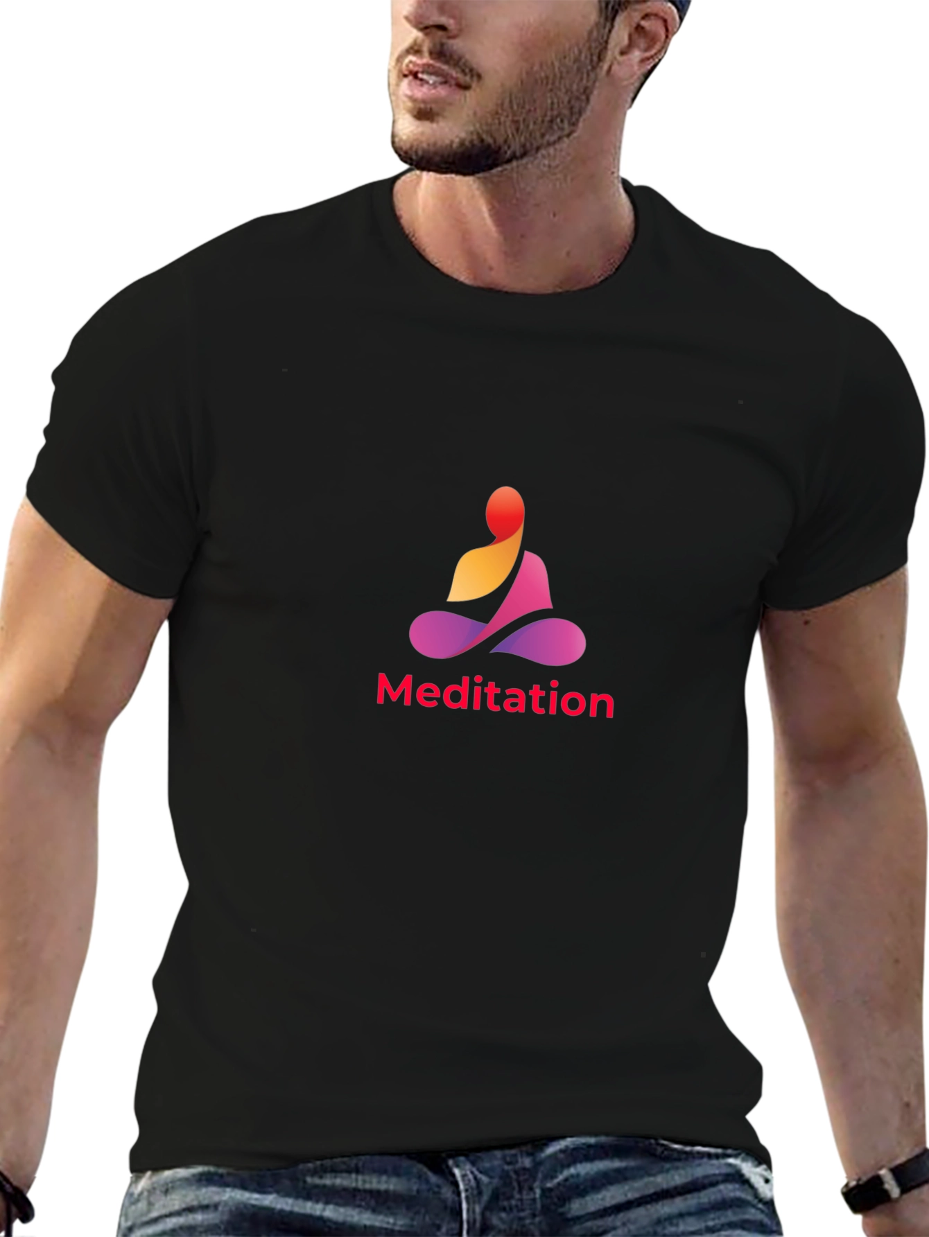 Meditation Graphic Black T-Shirt