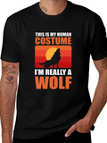 Human Costume Wolf T-Shirt - Halloween Tee