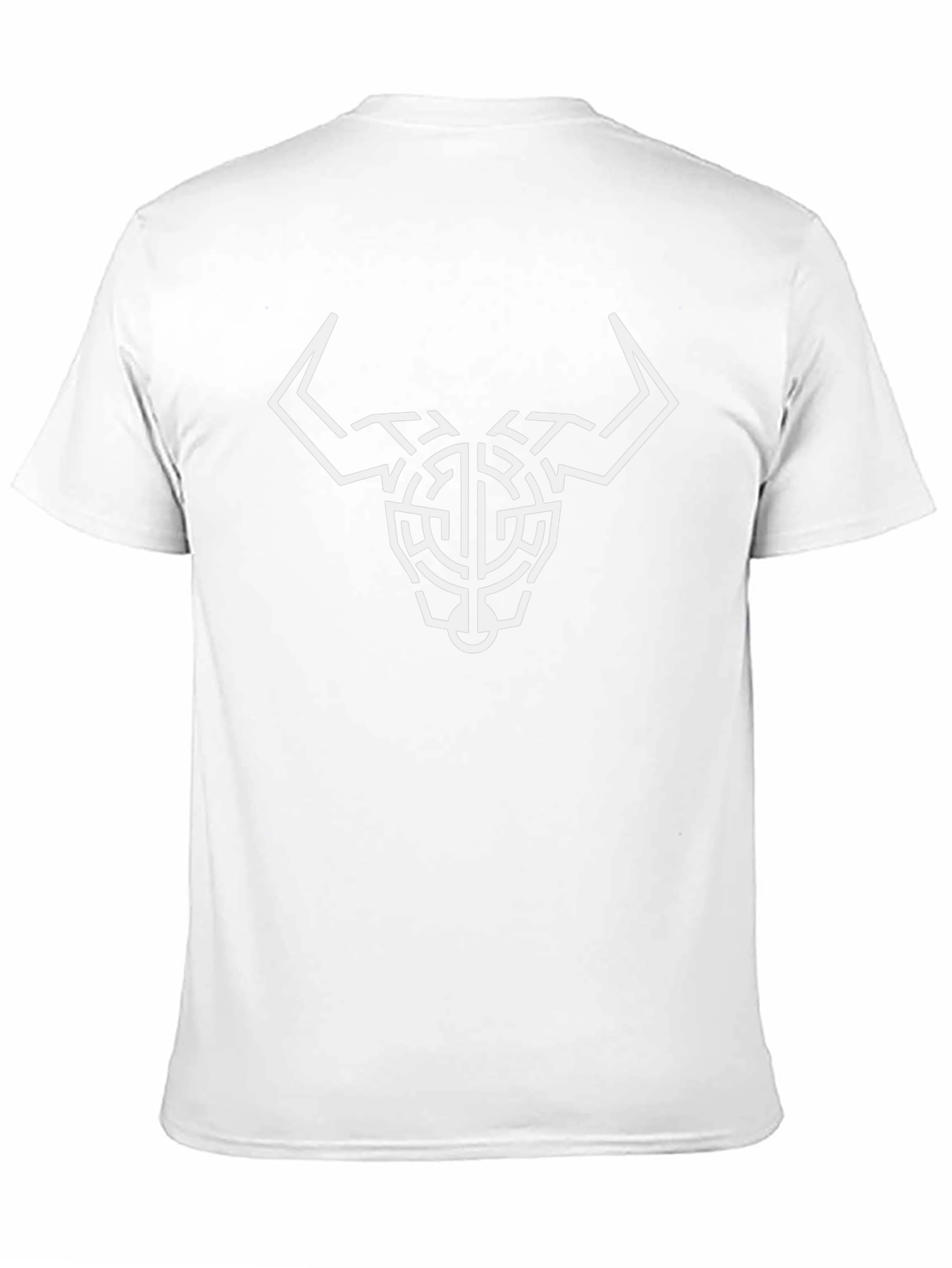 Geometric Bull Head Graphic Tee - Black