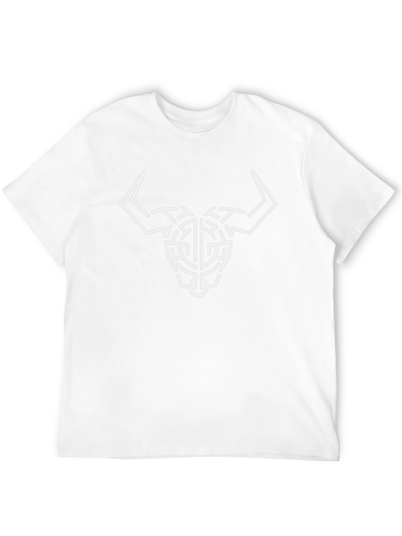 Geometric Bull Head Graphic Tee - Black