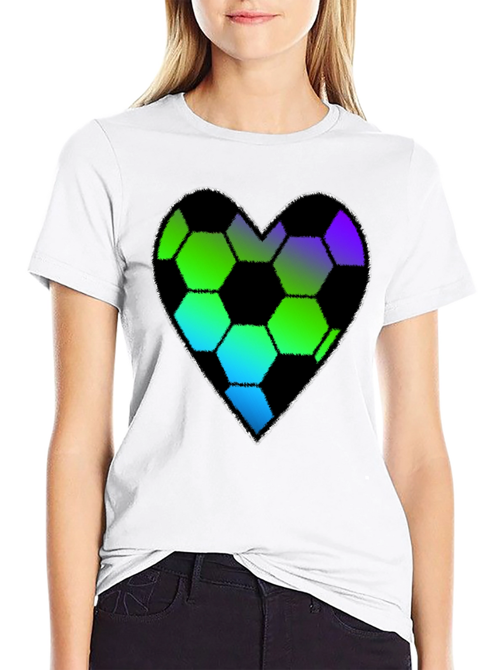 Soccer Heart T-Shirt - Black Graphic Tee