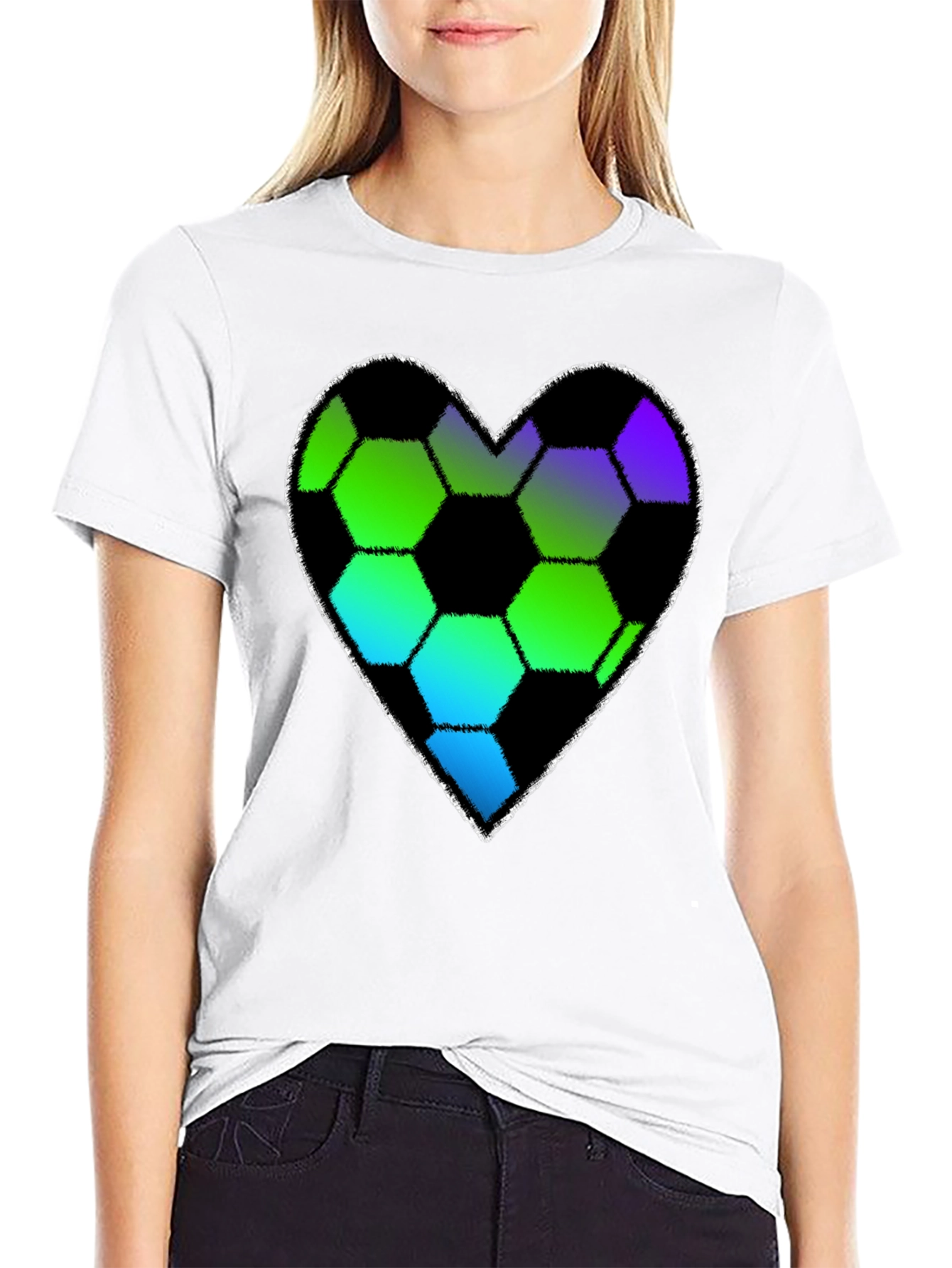 Soccer Heart T-Shirt - Black Graphic Tee