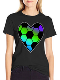 Soccer Heart T-Shirt - Black Graphic Tee