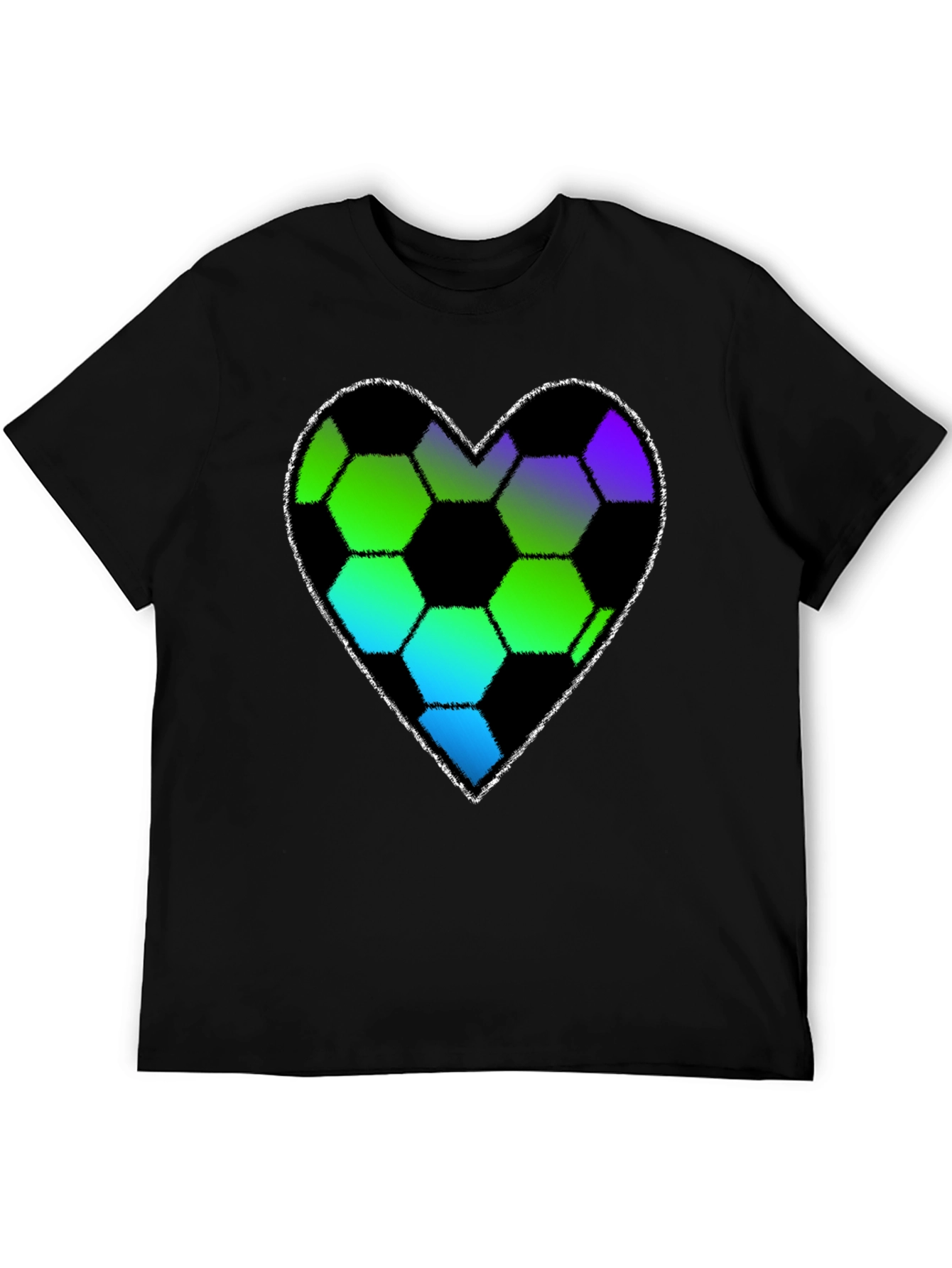 Soccer Heart T-Shirt - Black Graphic Tee