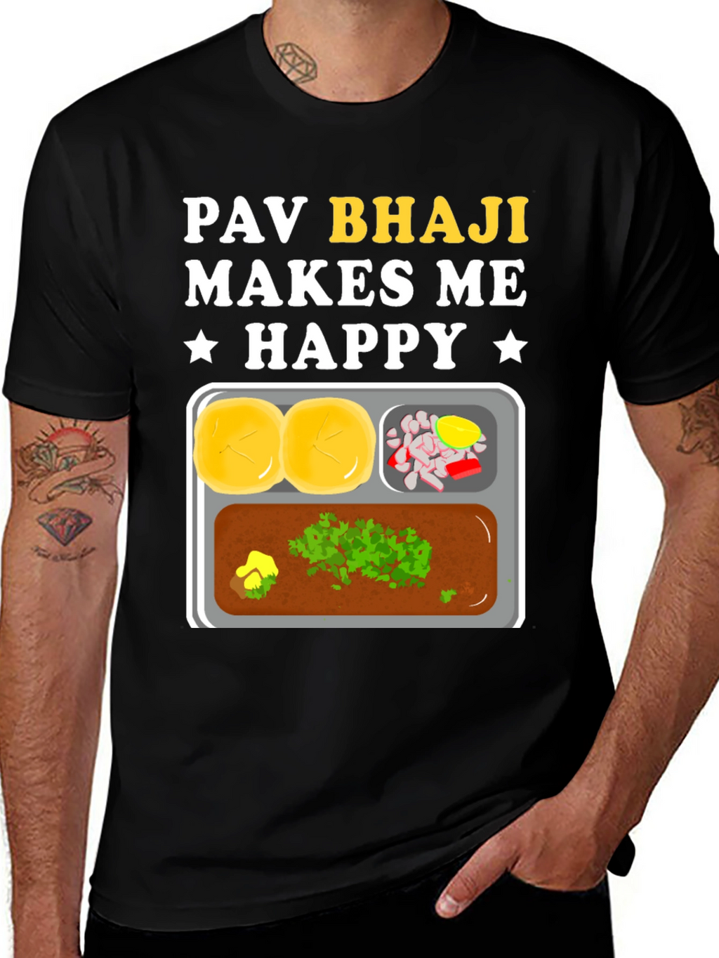 Pav Bhaji Makes Me Happy Graphic Tee