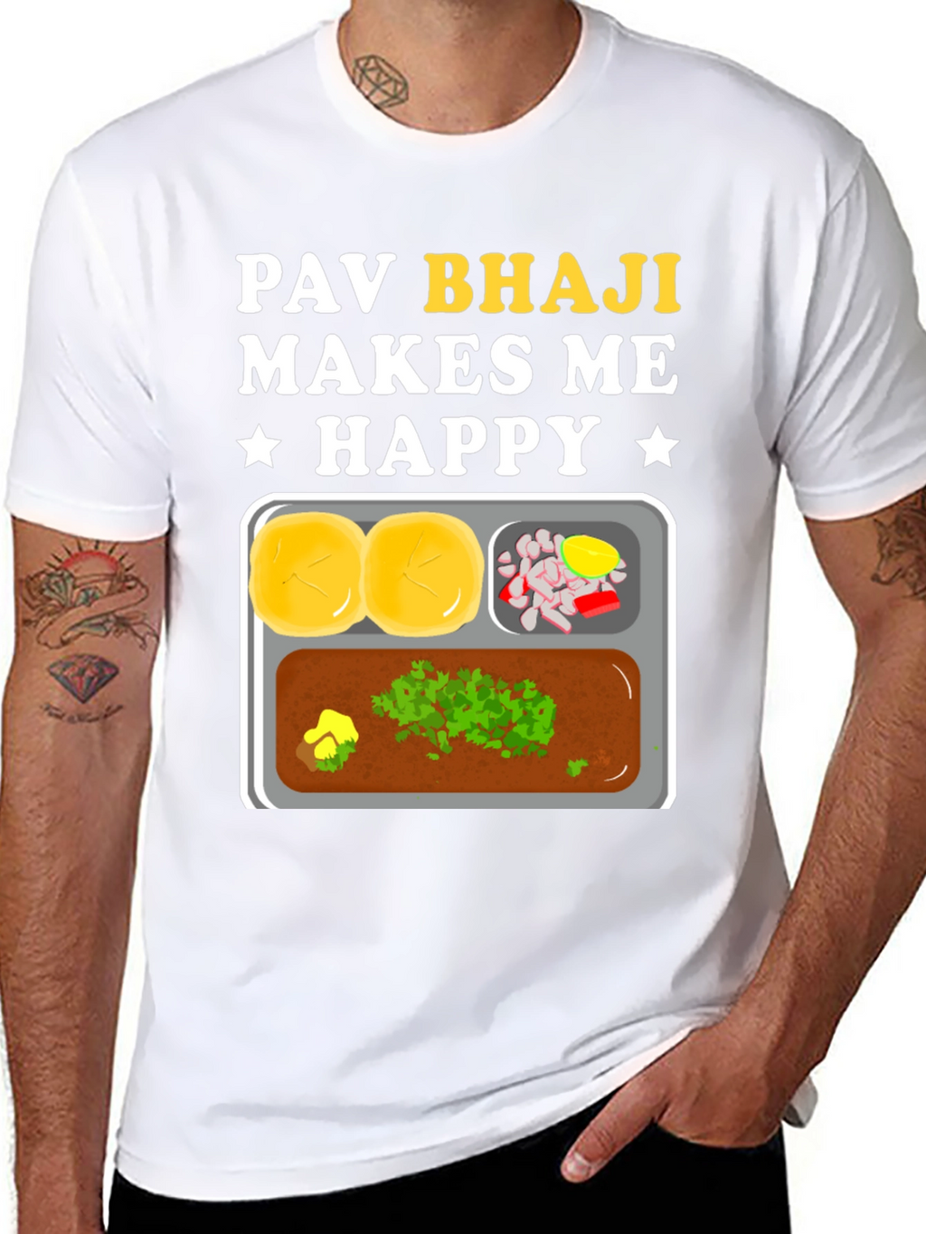 Pav Bhaji Makes Me Happy Graphic Tee