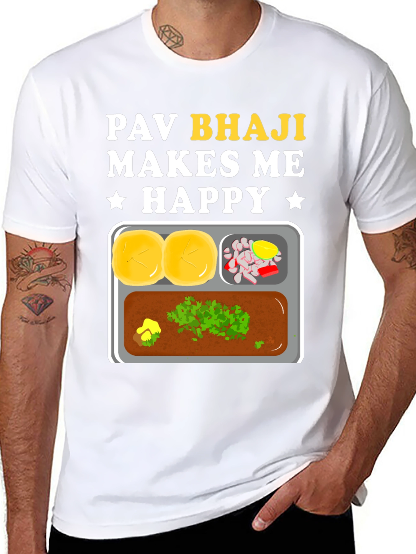 Pav Bhaji Makes Me Happy Graphic Tee