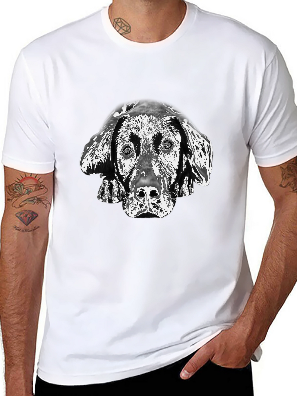 Dog Portrait Black T-Shirt