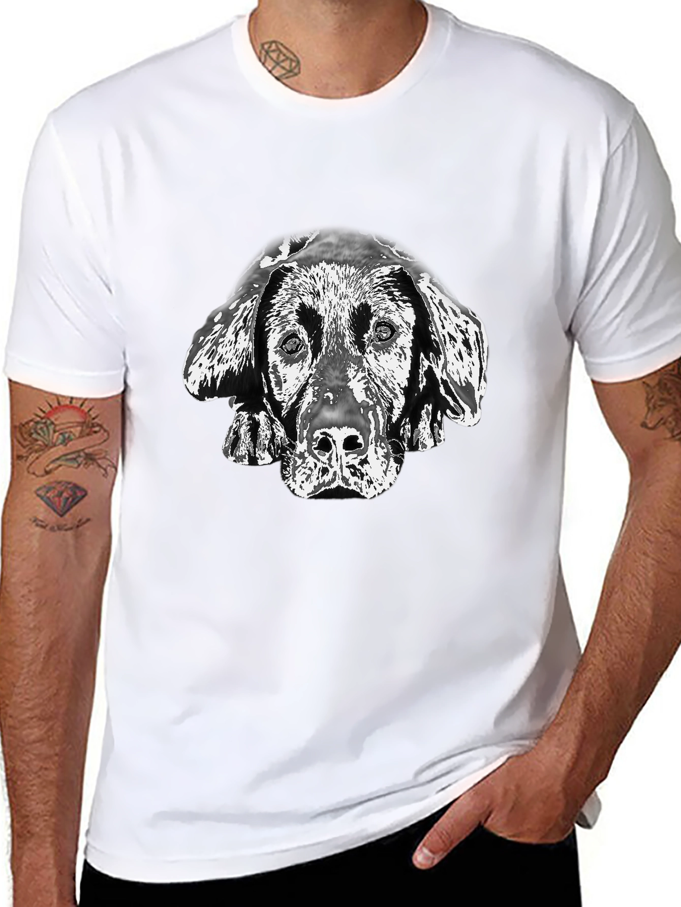Dog Portrait Black T-Shirt