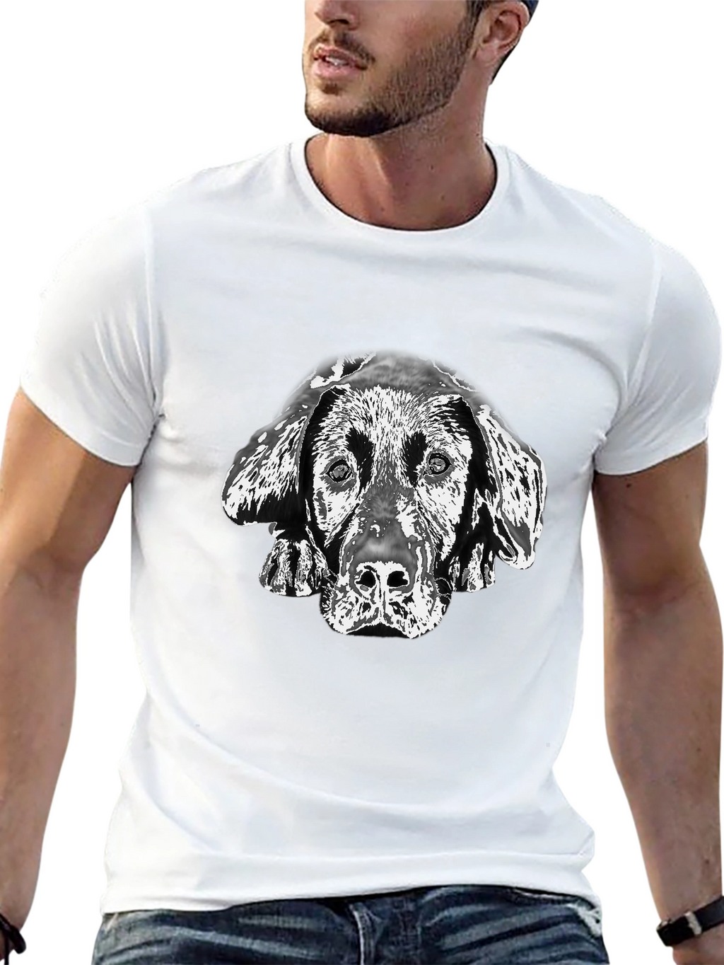 Dog Portrait Black T-Shirt