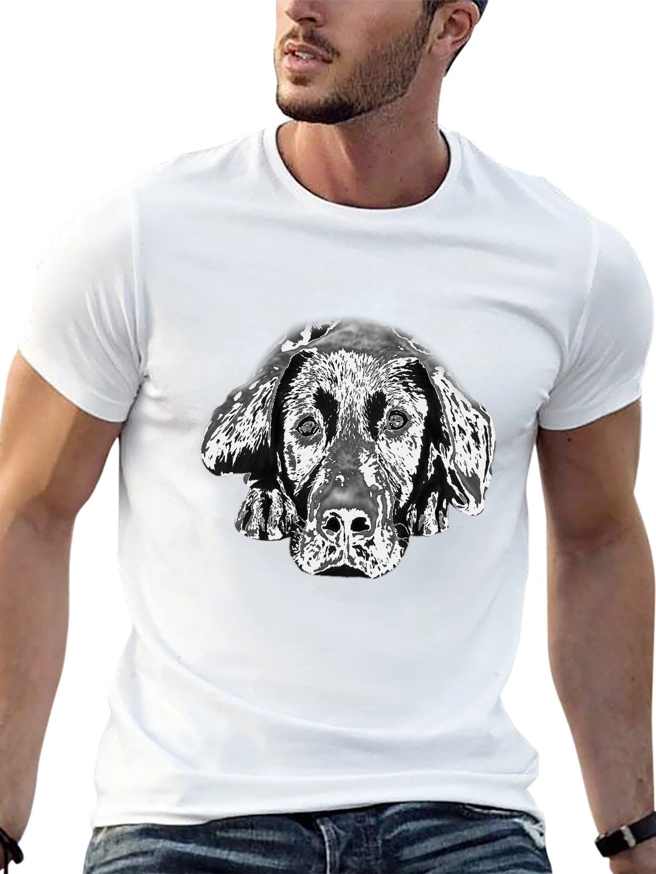 Dog Portrait Black T-Shirt