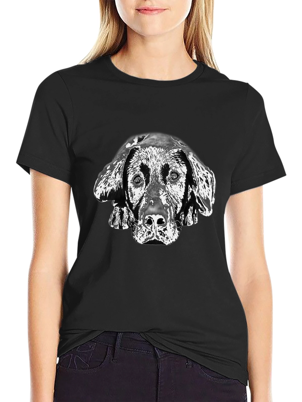 Dog Portrait Black T-Shirt