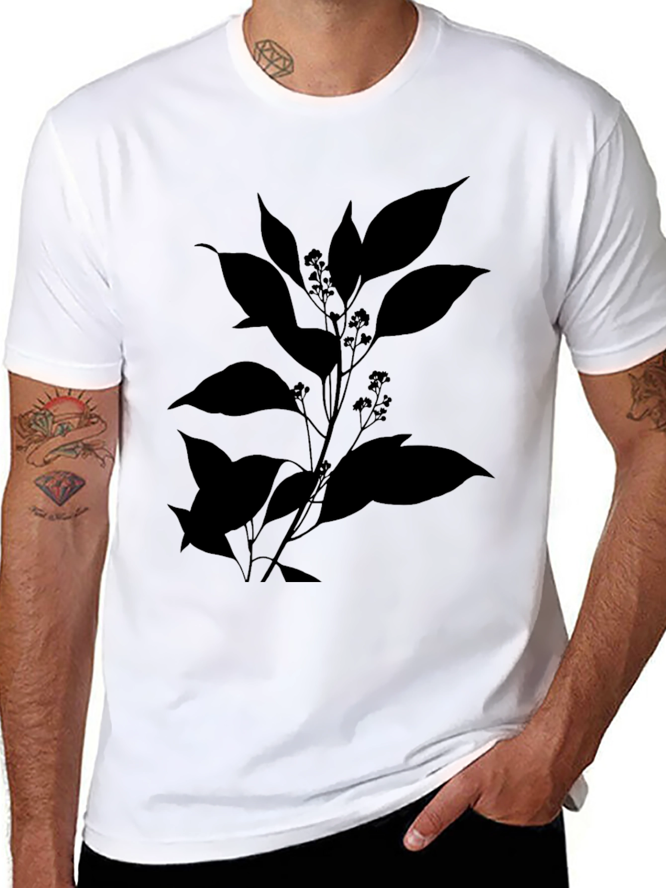 Botanical Silhouette Black T-Shirt