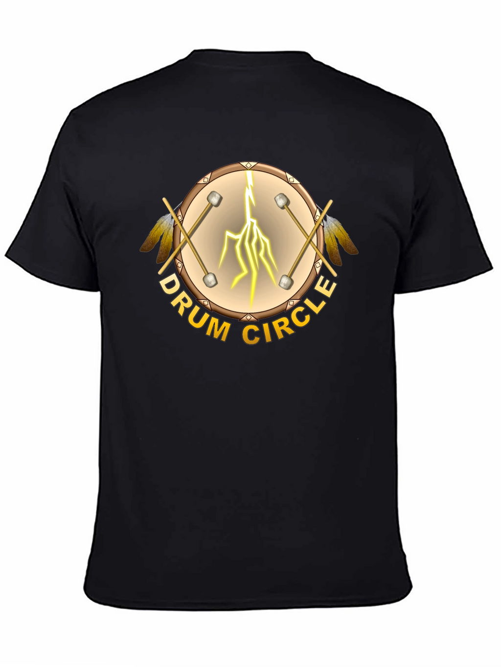 Drum Circle Graphic T-Shirt - Unisex Black Tee