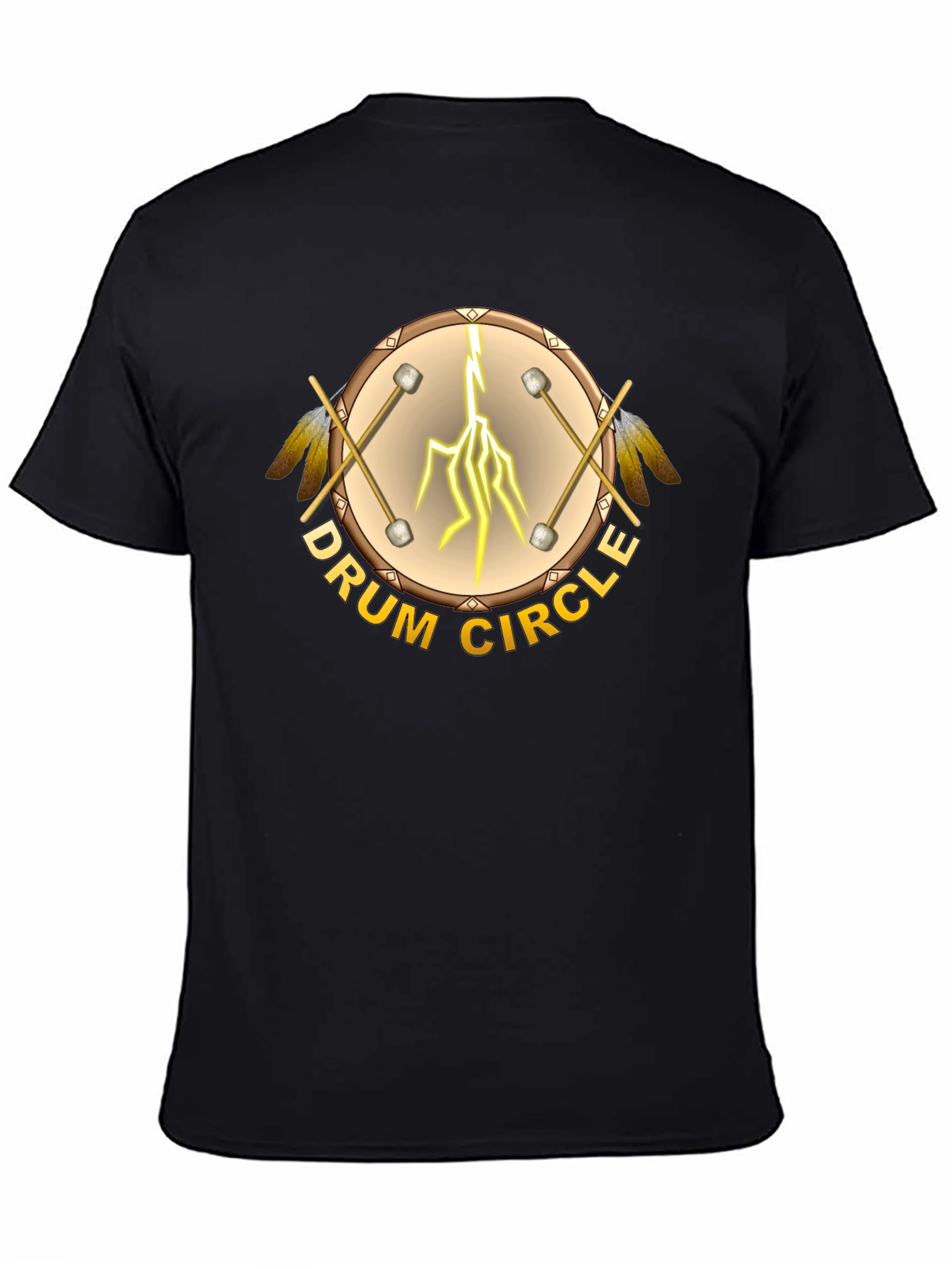 Drum Circle Graphic T-Shirt - Unisex Black Tee