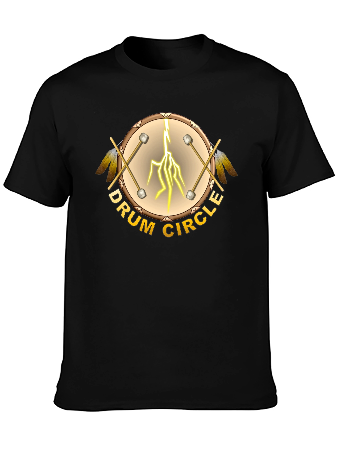 Drum Circle Graphic T-Shirt - Unisex Black Tee