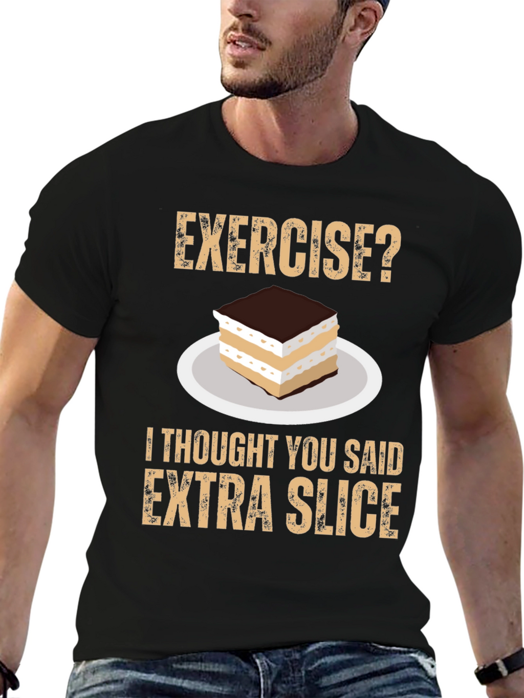 Exercise? Extra Slice T-Shirt - Funny Foodie Tee