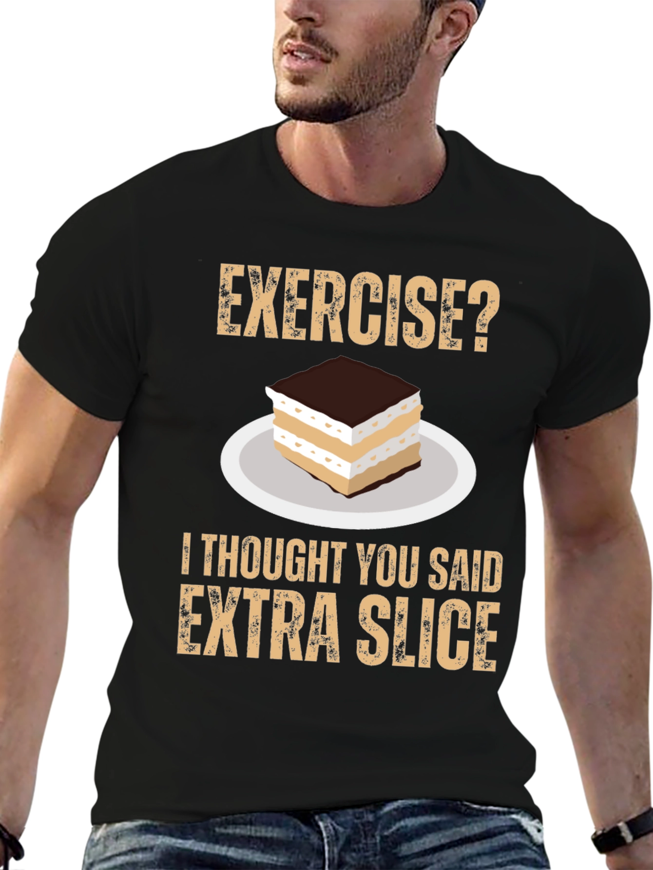 Exercise? Extra Slice T-Shirt - Funny Foodie Tee