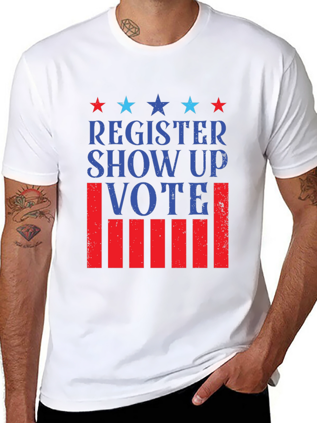 Register Show Up Vote Patriotic T-Shirt