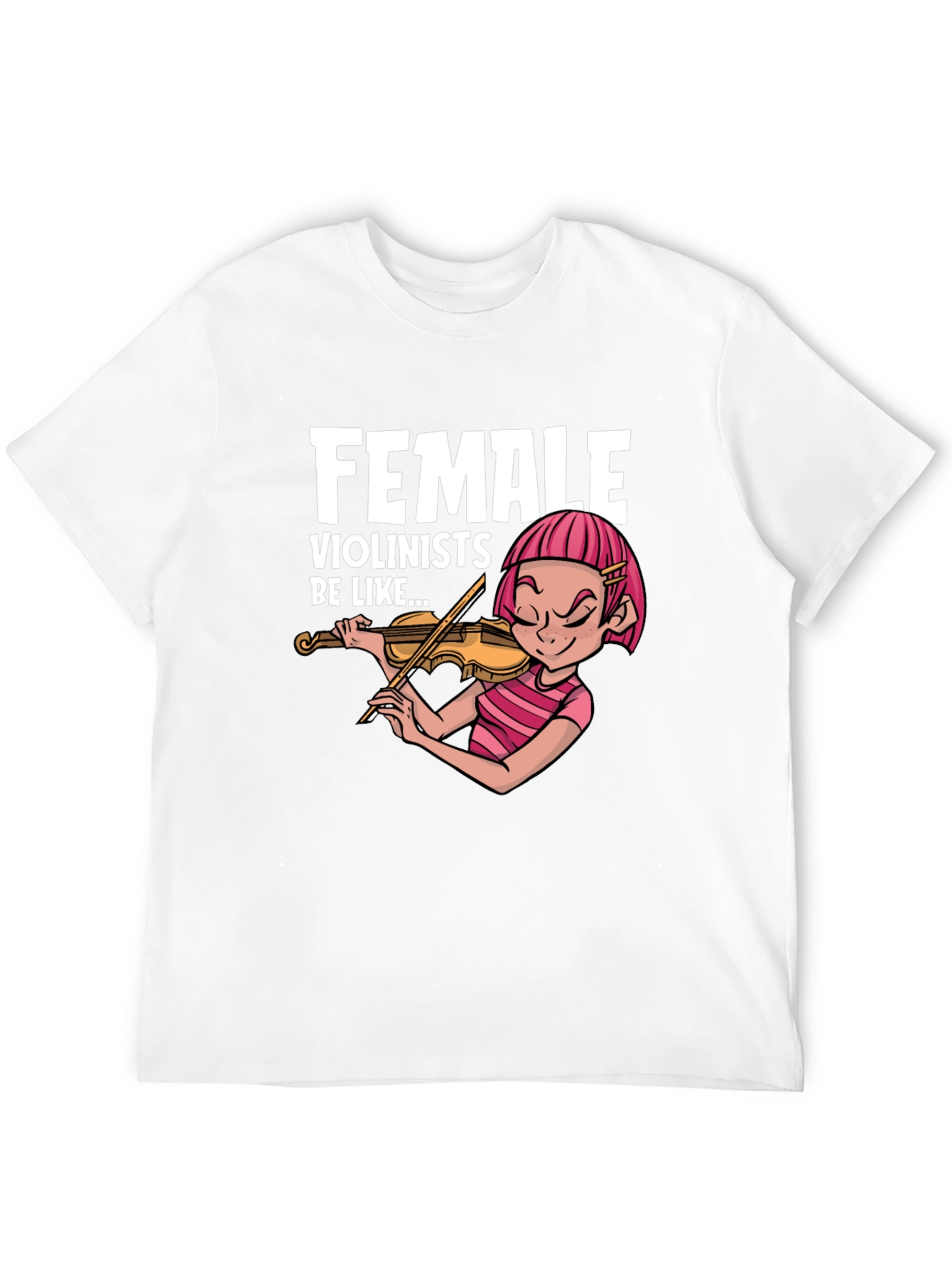 Funny Female Violinist Graphic Tee - Black
