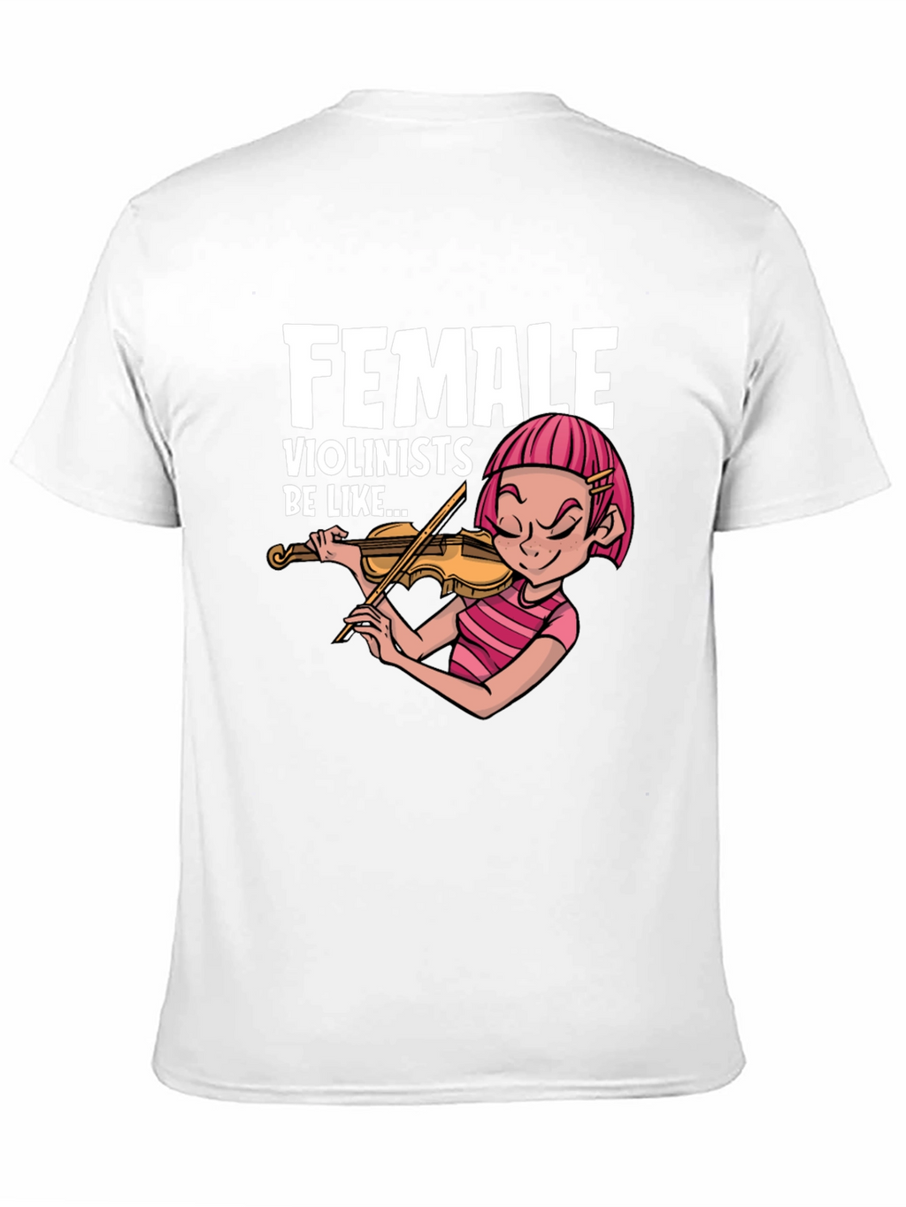 Funny Female Violinist Graphic Tee - Black