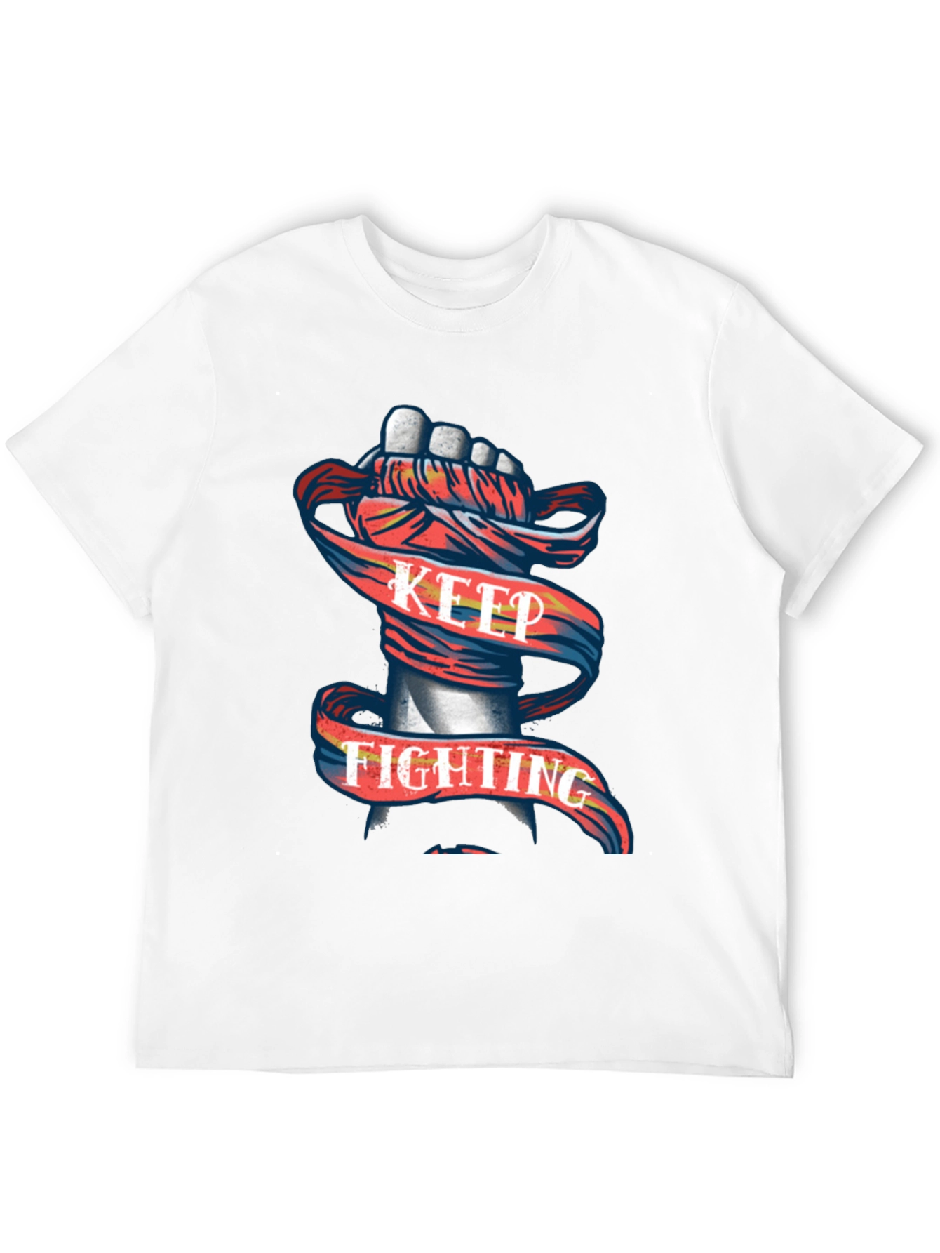 Keep Fighting Graphic Tee - Mens Black T-Shirt