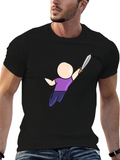 Cartoon Warrior Black T-Shirt