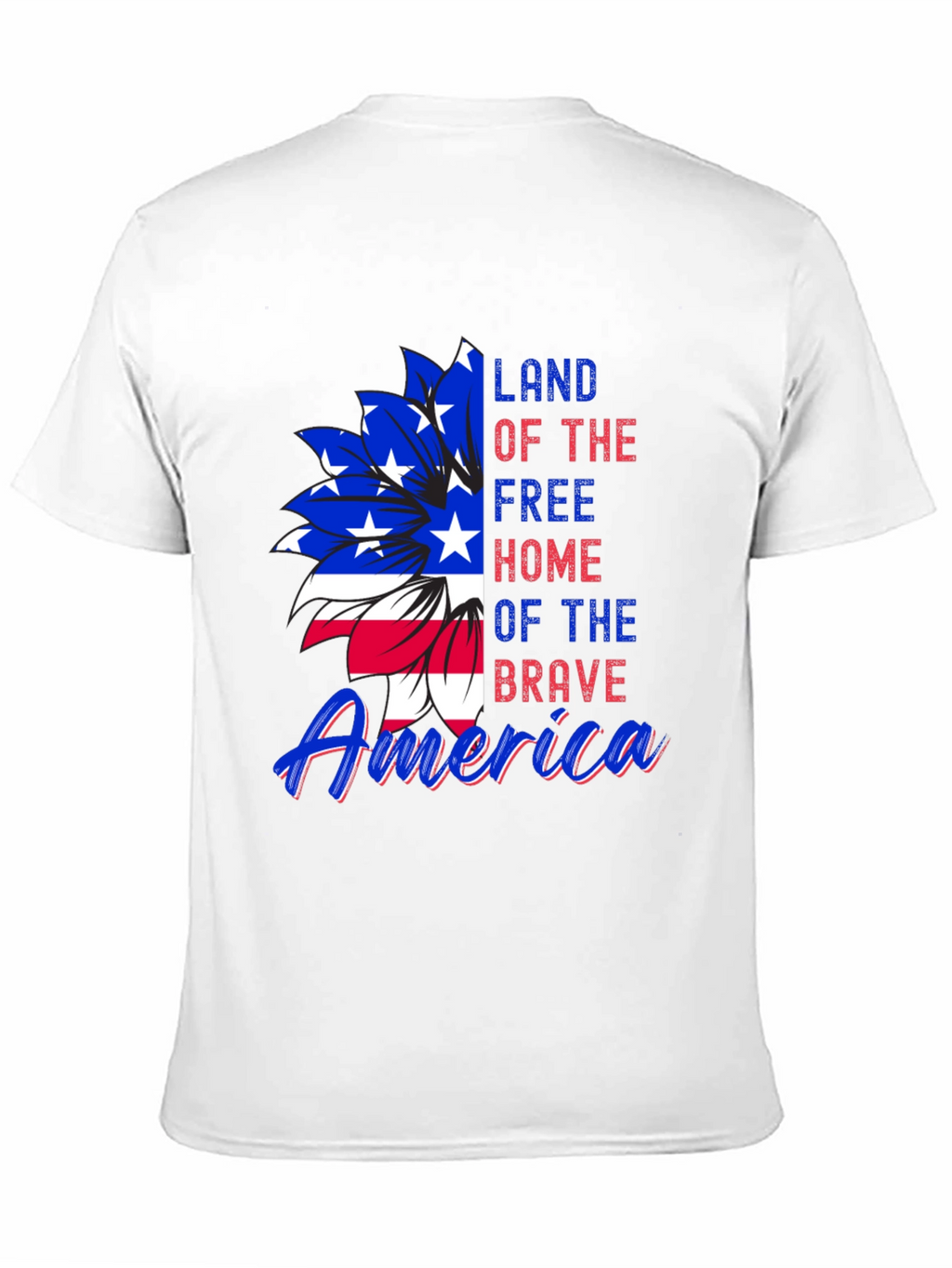 Patriotic USA Flag Flower Graphic Tee
