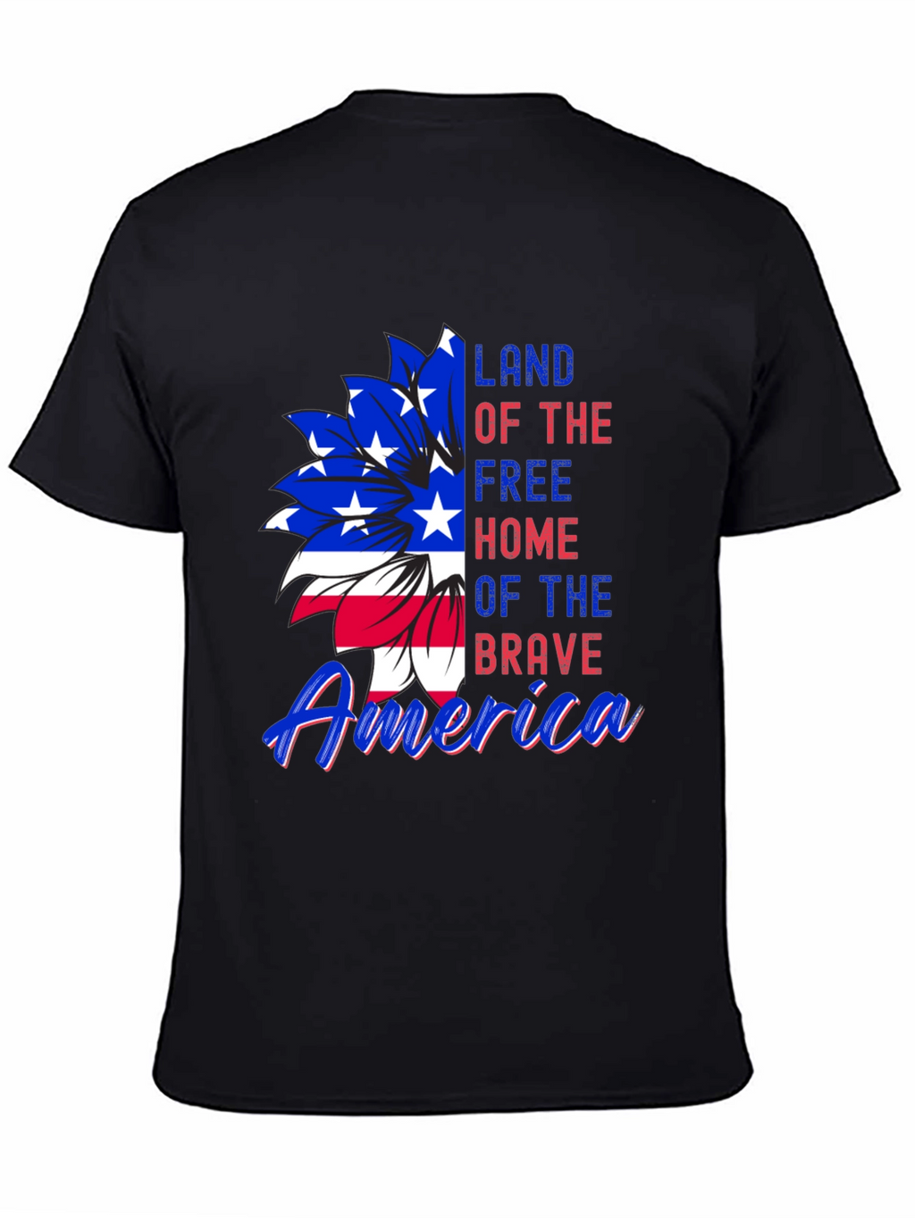 Patriotic USA Flag Flower Graphic Tee