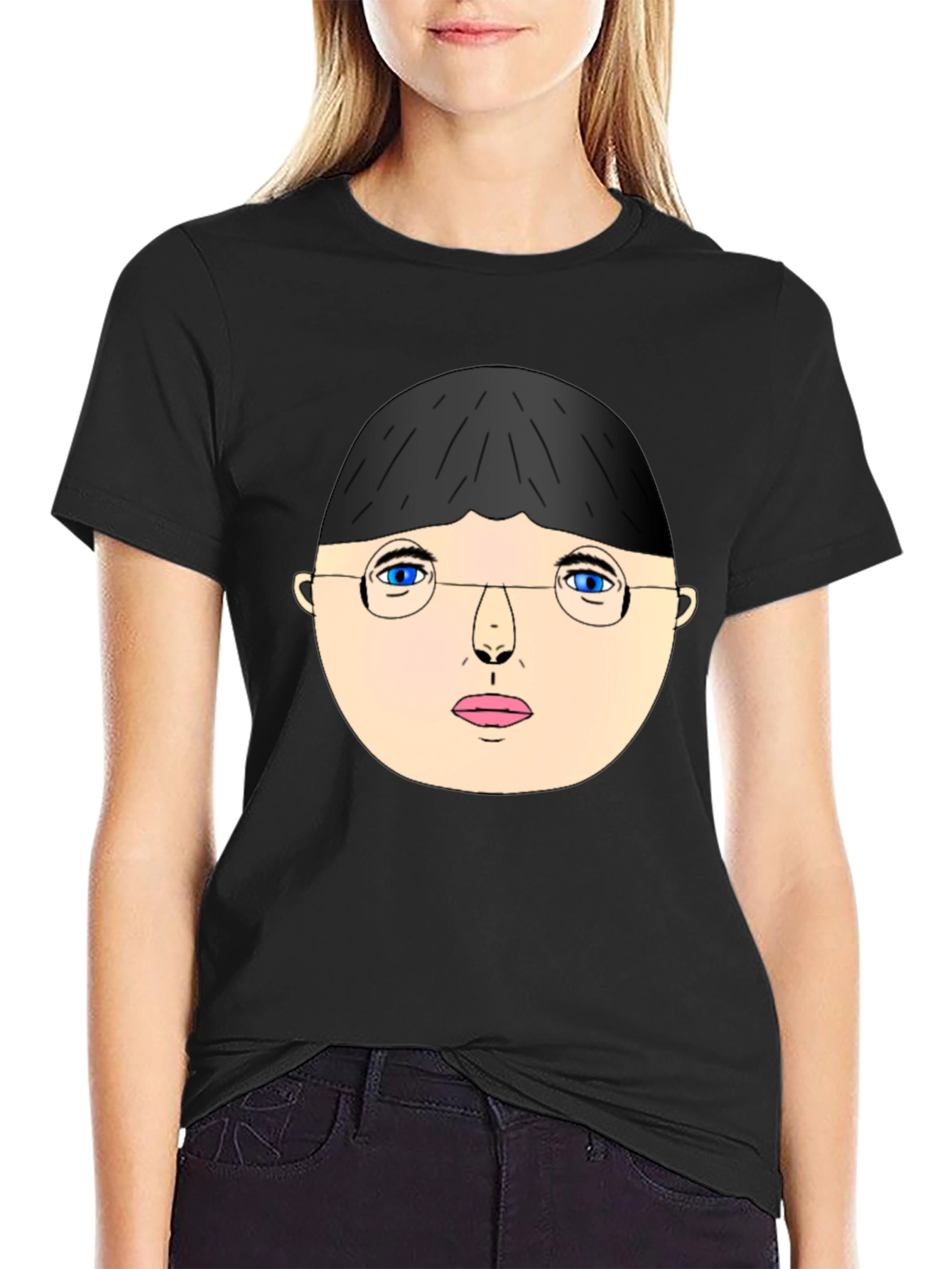 Unique Graphic T-Shirt - Face with Glasses