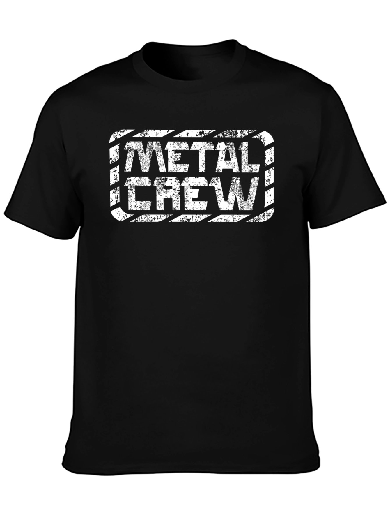 Metal Crew Graphic Tee - Black Cotton T-Shirt