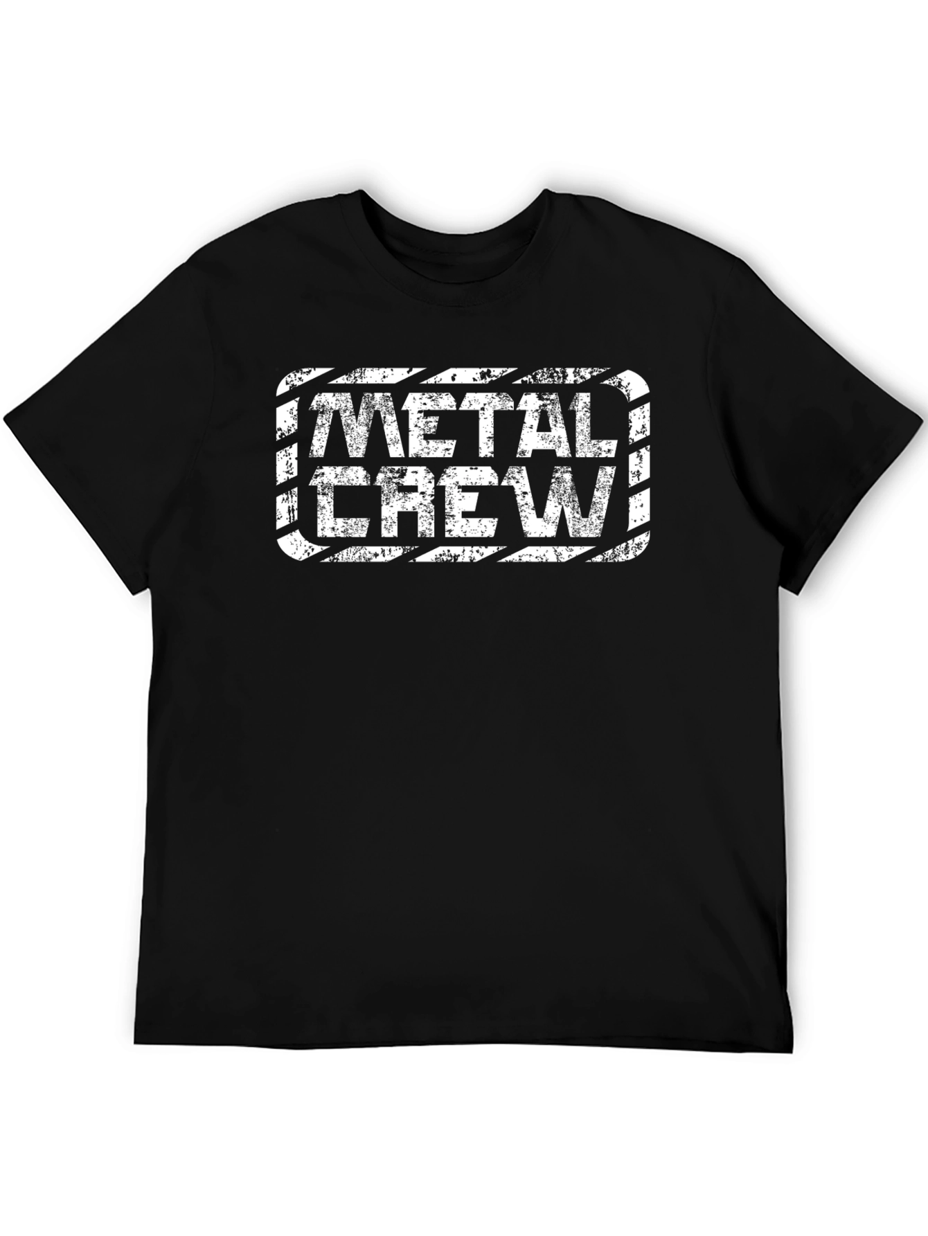 Metal Crew Graphic Tee - Black Cotton T-Shirt