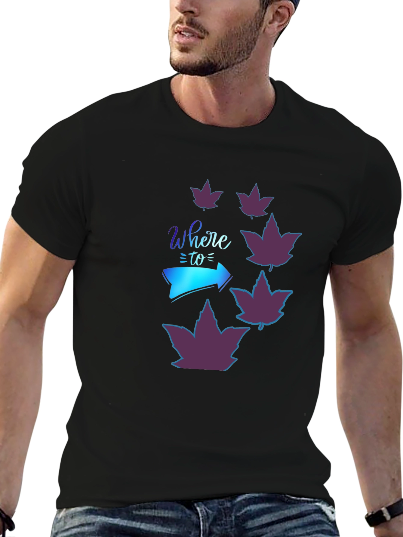 Stylish Where To Maple Leaf Graphic T-Shirt