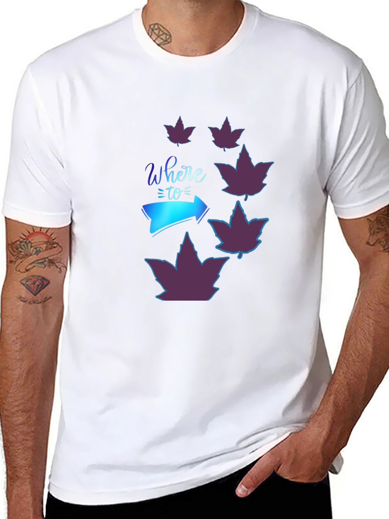Stylish Where To Maple Leaf Graphic T-Shirt