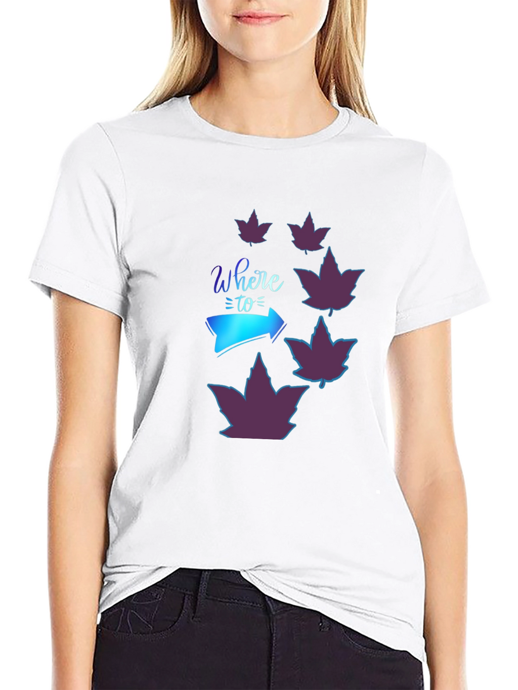 Stylish Where To Maple Leaf Graphic T-Shirt