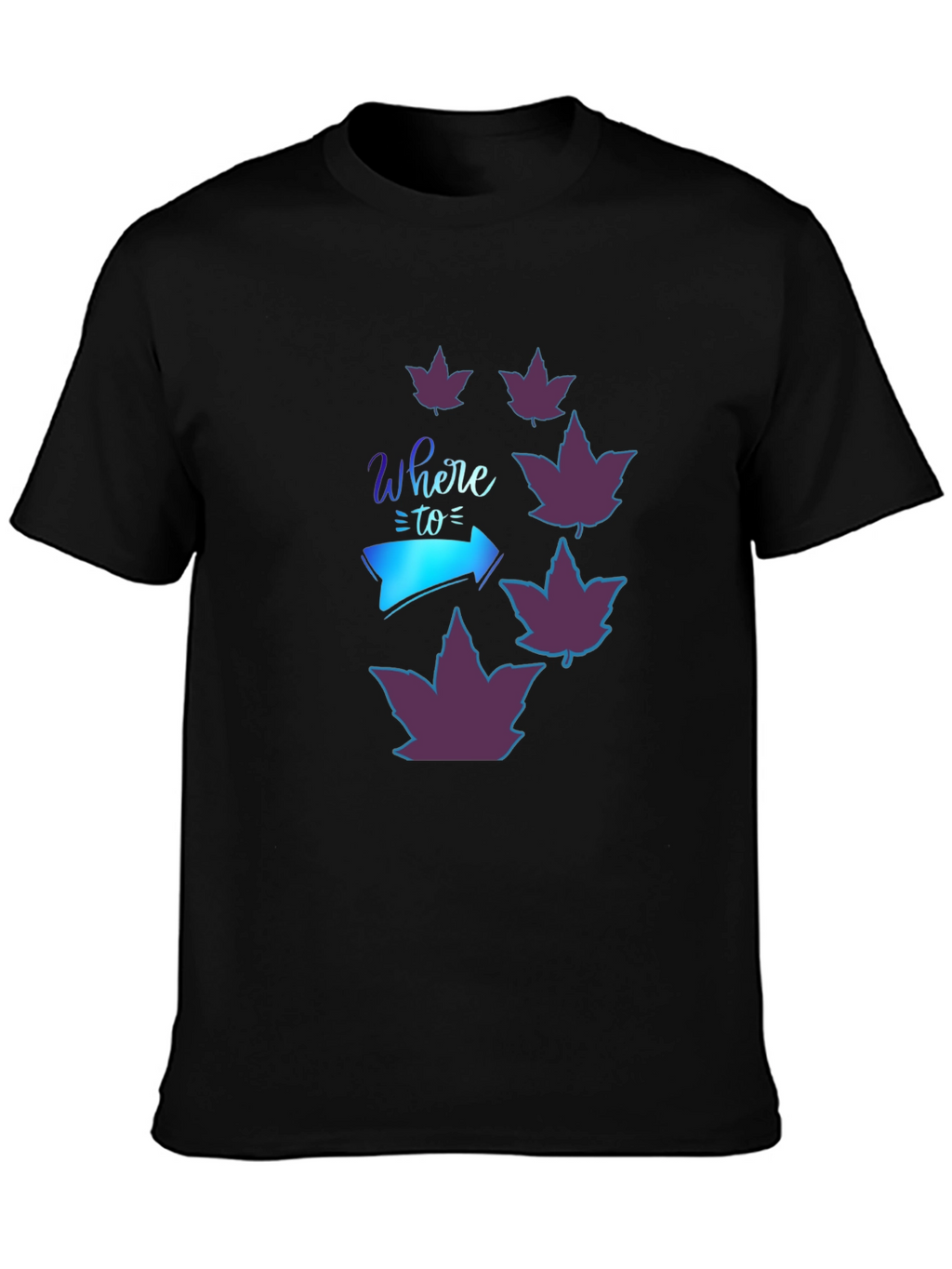Stylish Where To Maple Leaf Graphic T-Shirt