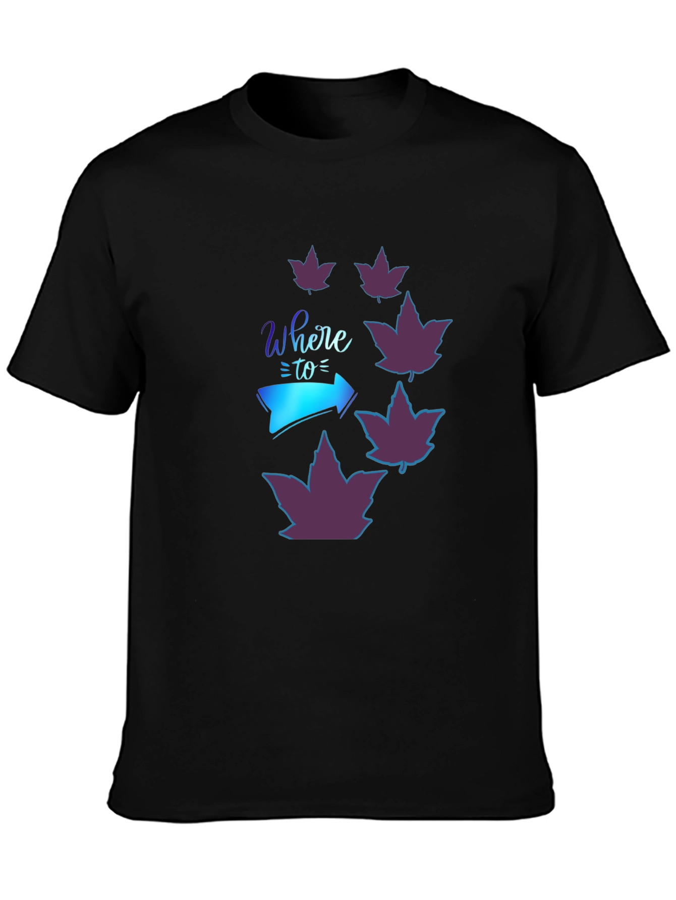 Stylish Where To Maple Leaf Graphic T-Shirt