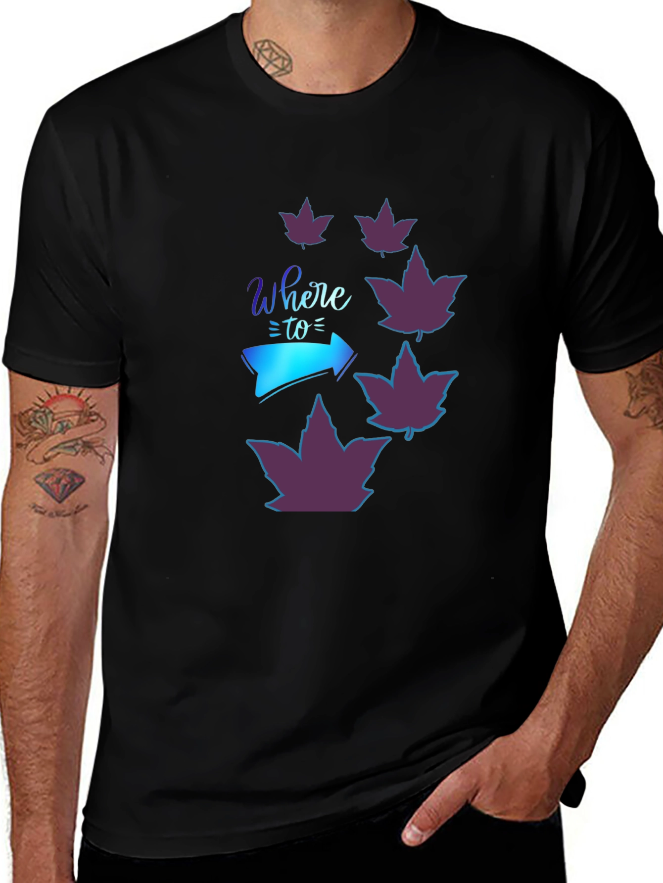 Stylish Where To Maple Leaf Graphic T-Shirt