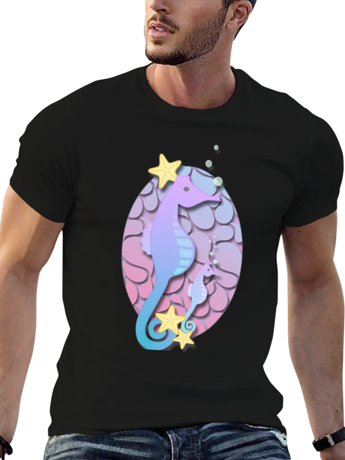 Seahorse Starfish Graphic Tee