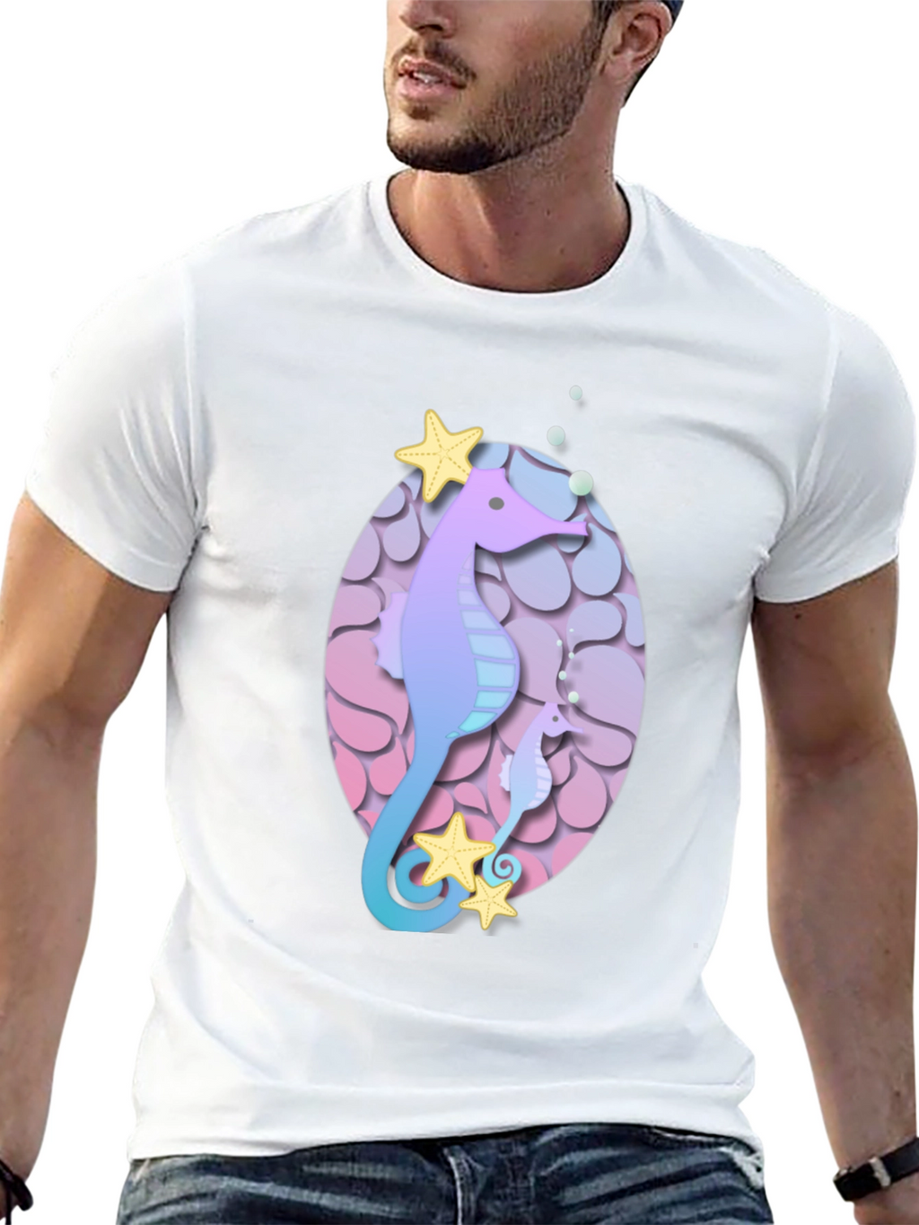 Seahorse Starfish Graphic Tee