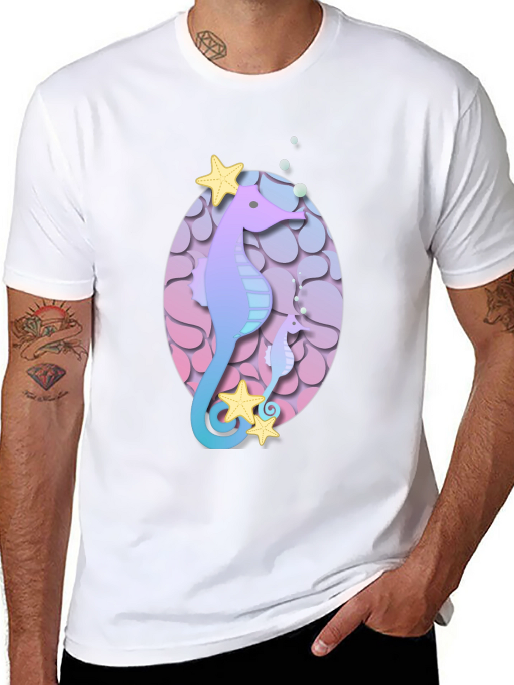 Seahorse Starfish Graphic Tee