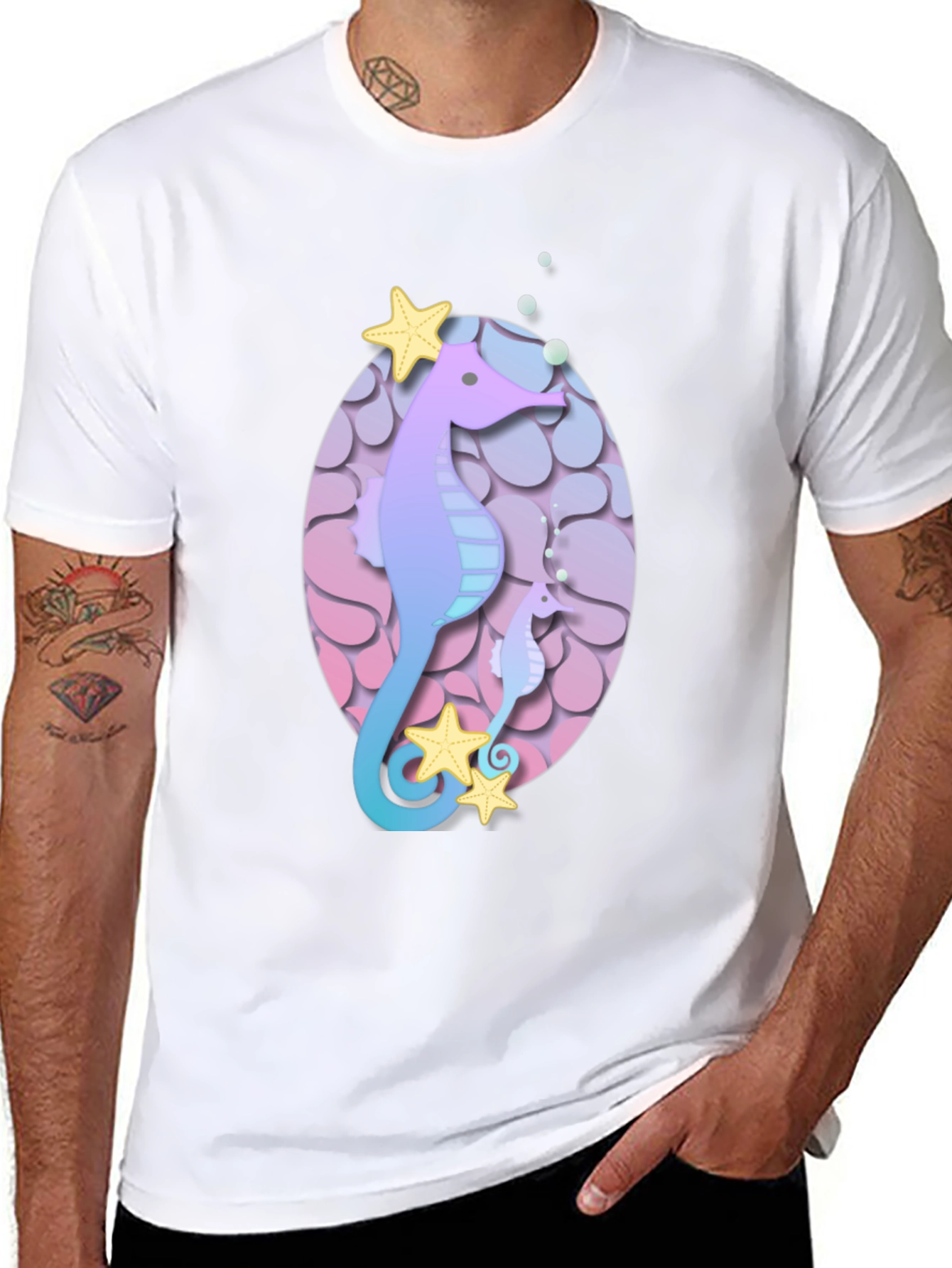 Seahorse Starfish Graphic Tee