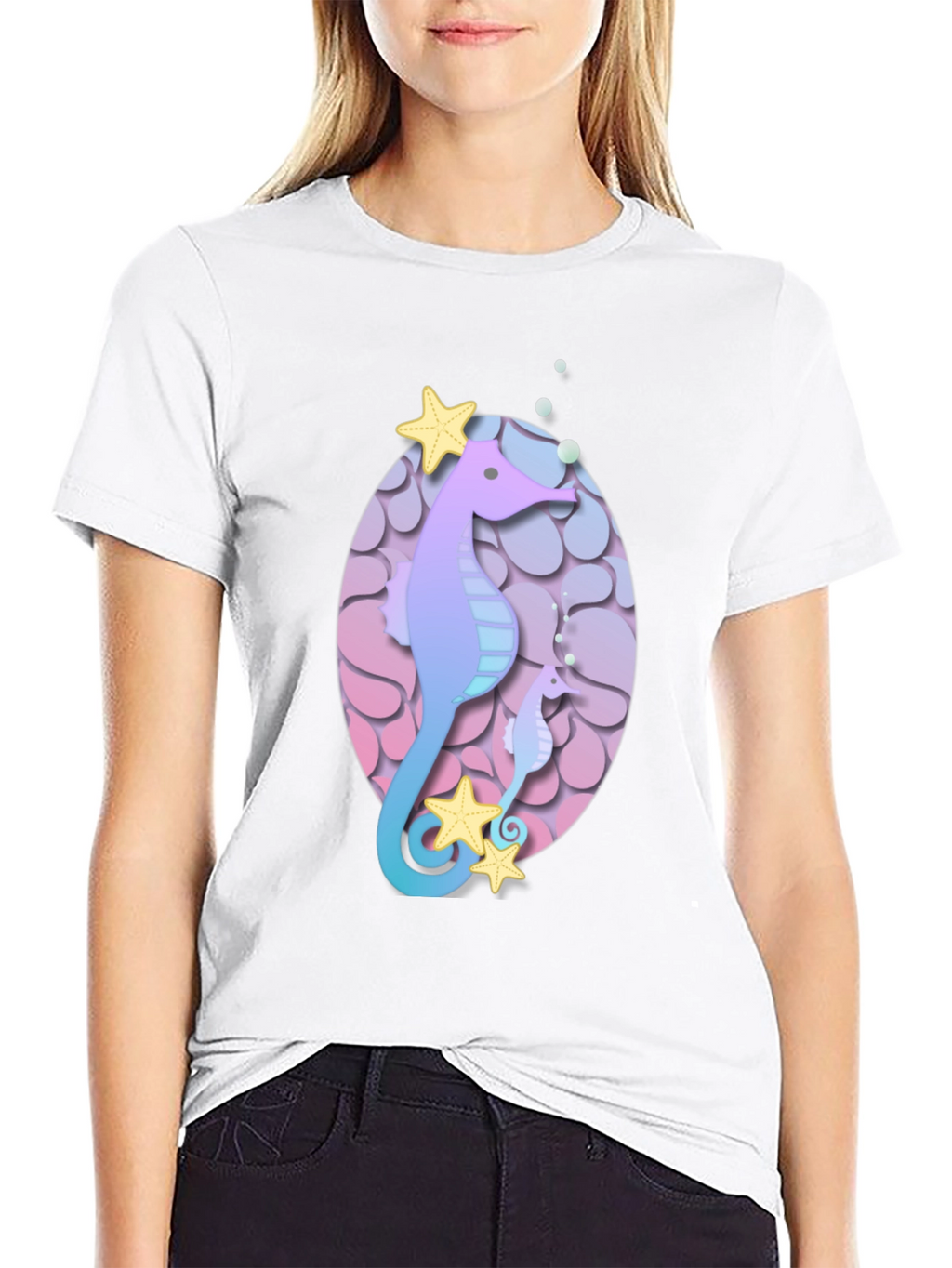 Seahorse Starfish Graphic Tee