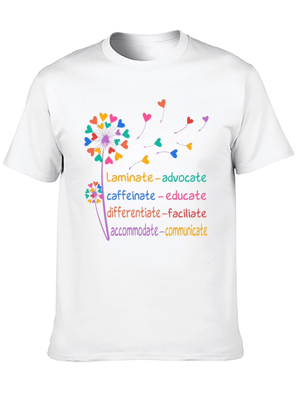 Inspirational Teacher Dandelion Heart T-Shirt