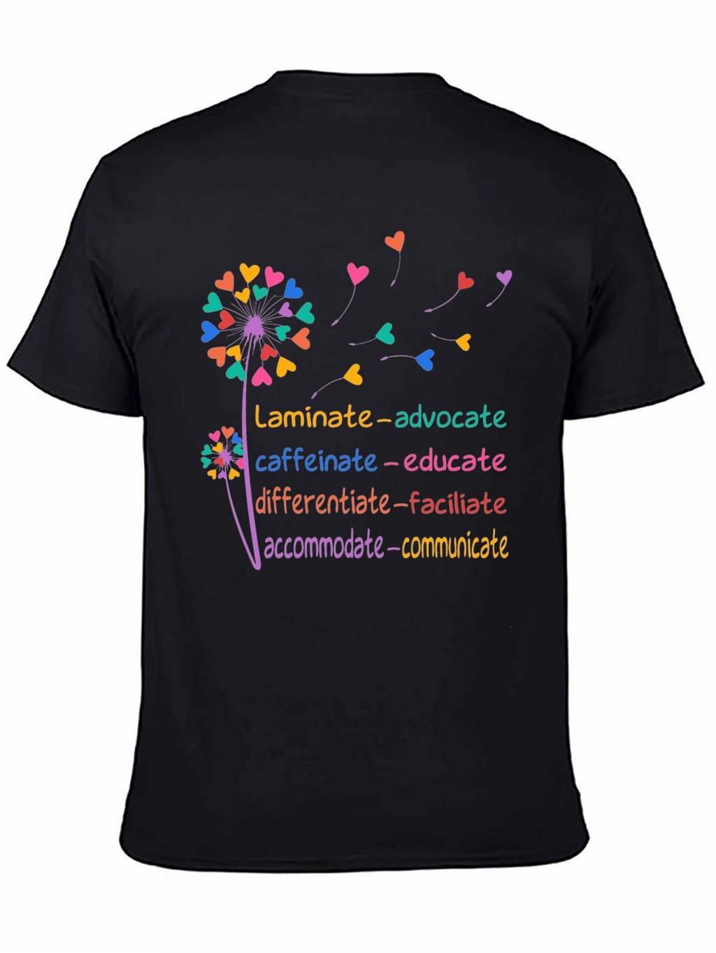 Inspirational Teacher Dandelion Heart T-Shirt