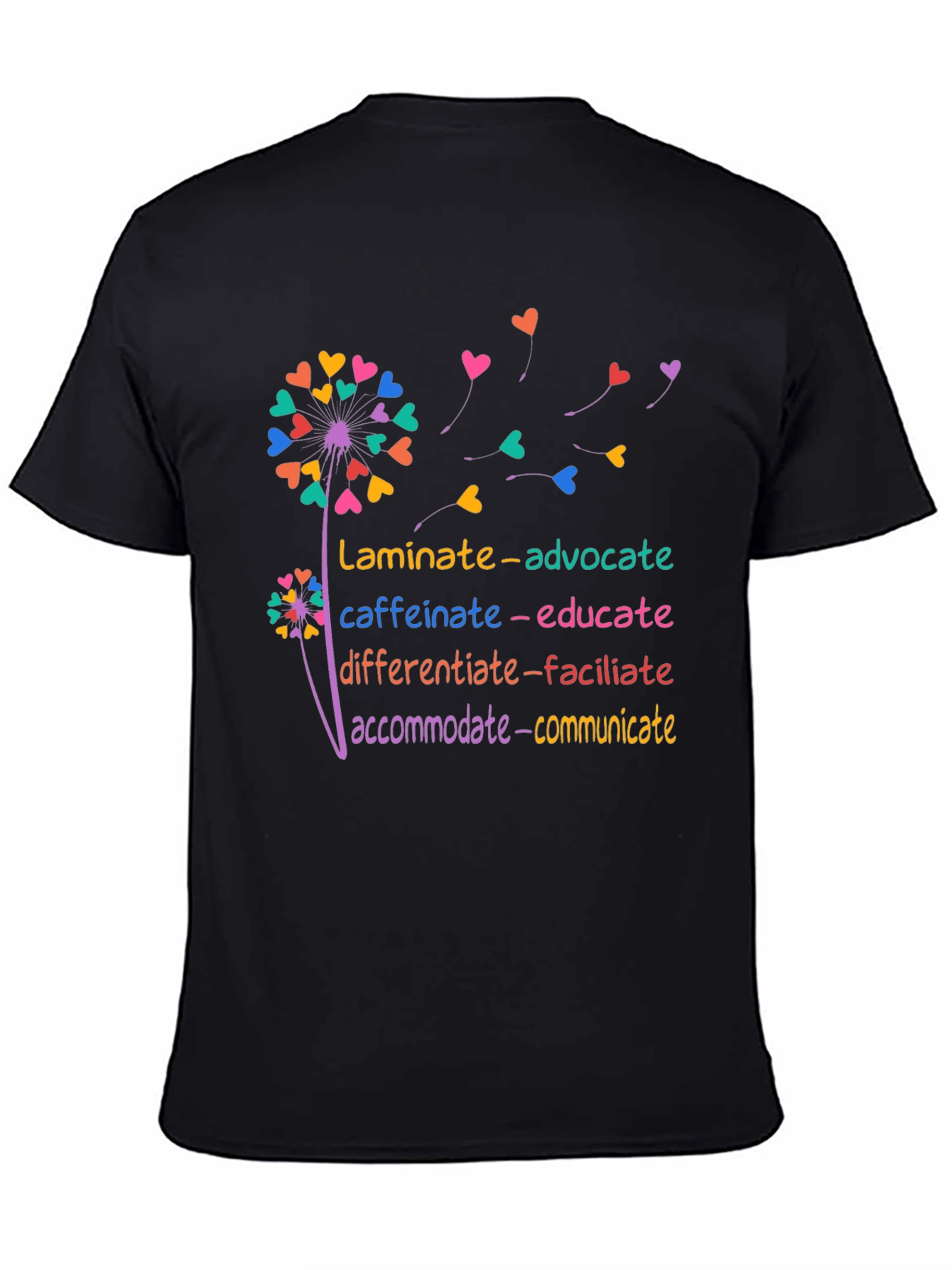 Inspirational Teacher Dandelion Heart T-Shirt