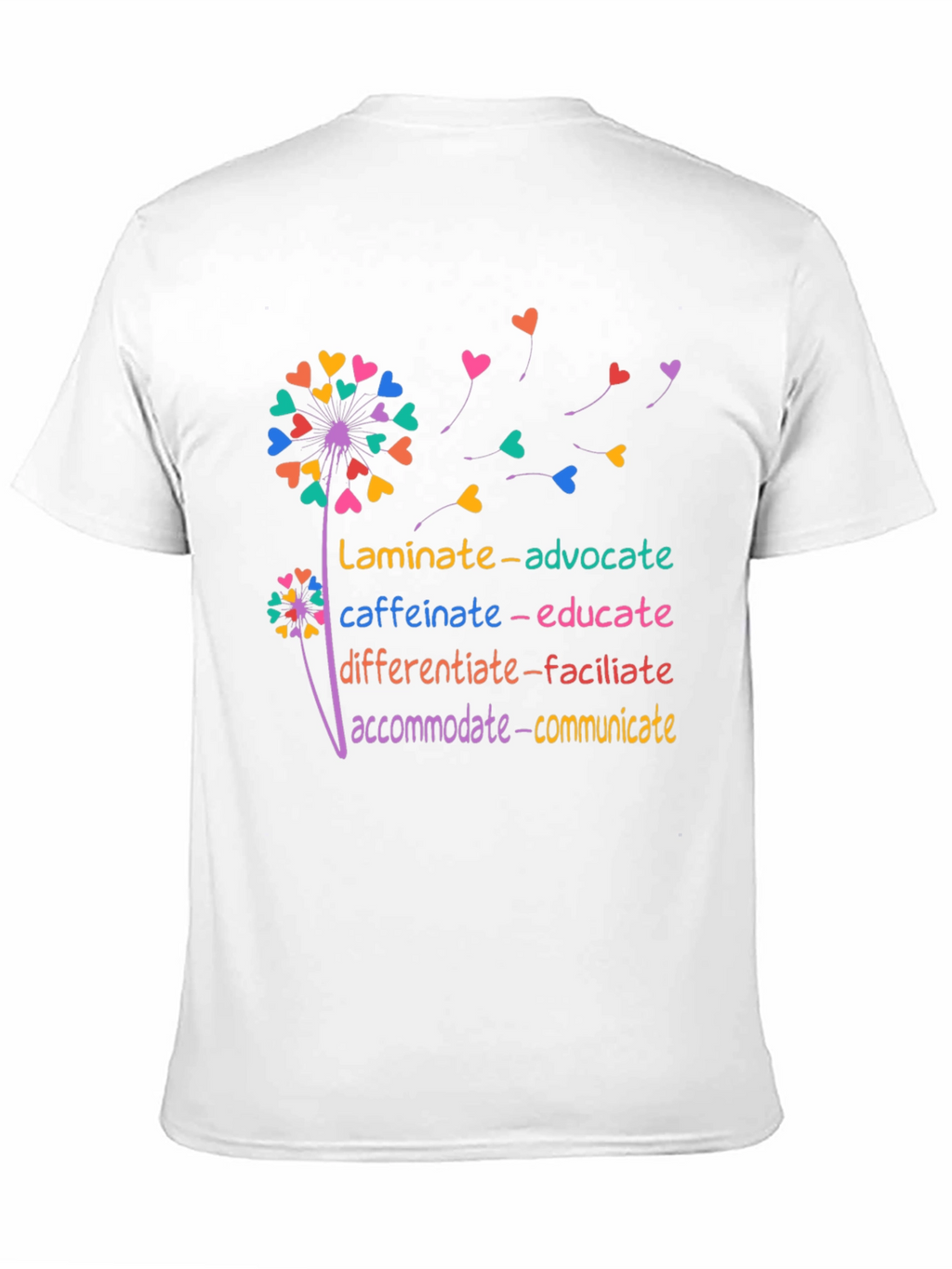 Inspirational Teacher Dandelion Heart T-Shirt